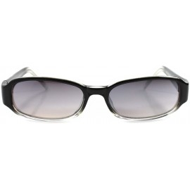 Rectangular Classic Vintage 90s Fashion Two Tone Black Frame Rectangle Sunglasses - CR18023YX87 $27.62