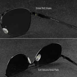 Sport Premium Polarized Aviator Sunglasses for Men - UV400 Mirrored Lens - Silver&black - C417Z6LEO50 $21.06