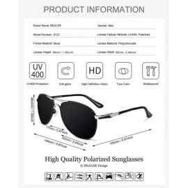 Sport Premium Polarized Aviator Sunglasses for Men - UV400 Mirrored Lens - Silver&black - C417Z6LEO50 $48.51
