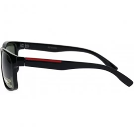 Rectangular Mens Polarized Lens Elegant Minimal Rectangular Horn Rim Sunglasses - Shiny Black Green - C718QMRSW8H $13.85