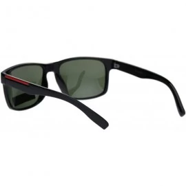 Rectangular Mens Polarized Lens Elegant Minimal Rectangular Horn Rim Sunglasses - Shiny Black Green - C718QMRSW8H $22.97