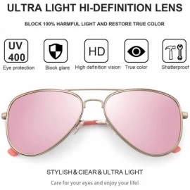 Semi-rimless Aviator Sunglasses For Women Metal Frame Colourful Temple Sun Glasses UV400 1997 - Pink - CN18UCEDNN3 $7.97