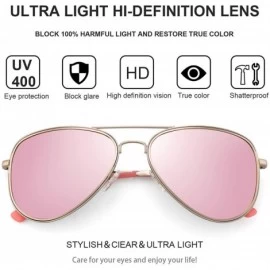 Semi-rimless Aviator Sunglasses For Women Metal Frame Colourful Temple Sun Glasses UV400 1997 - Pink - CN18UCEDNN3 $17.35