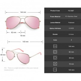 Semi-rimless Aviator Sunglasses For Women Metal Frame Colourful Temple Sun Glasses UV400 1997 - Pink - CN18UCEDNN3 $21.11