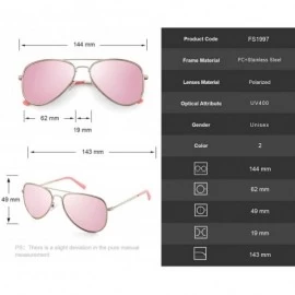 Semi-rimless Aviator Sunglasses For Women Metal Frame Colourful Temple Sun Glasses UV400 1997 - Pink - CN18UCEDNN3 $7.97