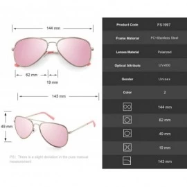 Semi-rimless Aviator Sunglasses For Women Metal Frame Colourful Temple Sun Glasses UV400 1997 - Pink - CN18UCEDNN3 $17.35