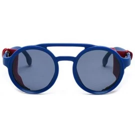 Aviator Polarized steampunk round sunglasses - men's round glasses - personality sunglasses - men's sunglasses - A - CV18S53A...