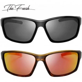 Rectangular Polarized Sunglasses Baseball Softball S113 Shiny - S113-shiny Black & Matte Demi - CU18SC653NU $35.30