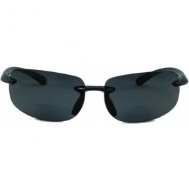 Rimless Lovin Maui Wrap Polarized Nearly invisible Line Bifocal Sunglasses - Black - CW11KMQFTX7 $64.94