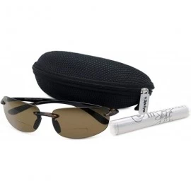 Rimless Lovin Maui Wrap Polarized Nearly invisible Line Bifocal Sunglasses - Black - CW11KMQFTX7 $37.11