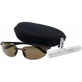 Rimless Lovin Maui Wrap Polarized Nearly invisible Line Bifocal Sunglasses - Black - CW11KMQFTX7 $64.94