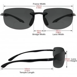 Rimless Lovin Maui Wrap Polarized Nearly invisible Line Bifocal Sunglasses - Black - CW11KMQFTX7 $37.11