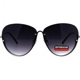 Oversized Womens Fashion Sunglasses Unique Half Rim Behind Lens UV 400 - Silver (Smoke) - CN18HM8YMT9 $19.97