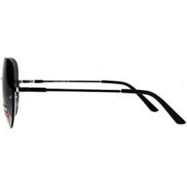 Oversized Womens Fashion Sunglasses Unique Half Rim Behind Lens UV 400 - Silver (Smoke) - CN18HM8YMT9 $10.39