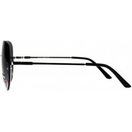 Oversized Womens Fashion Sunglasses Unique Half Rim Behind Lens UV 400 - Silver (Smoke) - CN18HM8YMT9 $19.97