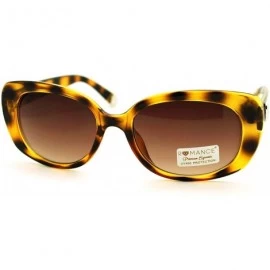 Rectangular Women's Oval Rectangular Frame Sunglasses Cute Heart Tip - Tortoise - CA11PM8ZVPL $18.83