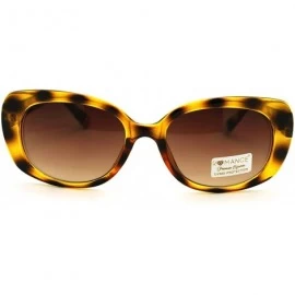 Rectangular Women's Oval Rectangular Frame Sunglasses Cute Heart Tip - Tortoise - CA11PM8ZVPL $18.83