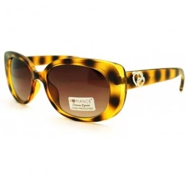 Rectangular Women's Oval Rectangular Frame Sunglasses Cute Heart Tip - Tortoise - CA11PM8ZVPL $18.83