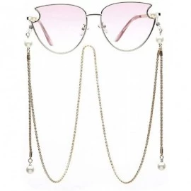 Aviator 2019 fashion metal frame ladies sunglasses - cat eyes with chain sunglasses - G - CU18S6GYC4X $81.12