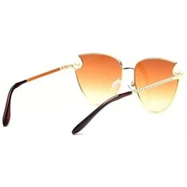 Aviator 2019 fashion metal frame ladies sunglasses - cat eyes with chain sunglasses - G - CU18S6GYC4X $81.12