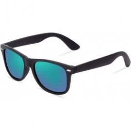 Wayfarer Stylish Retro Polarized Sunglasses Unisex 100% UV Protection - Black Frame & Green Lens - CC1856IMEK9 $72.87