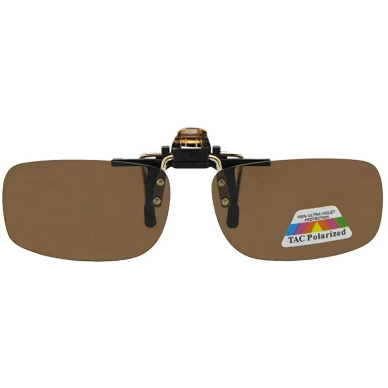 Rectangular Slim Rectangle Polarized Flip-up Sunglasses - Polarized Brown Lenses - C81808L957I $26.55