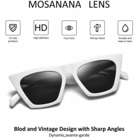Goggle Square Cateye Sunglasses for Women Fashion Trendy Style MS51801 - White - CT1903I8OU3 $25.36
