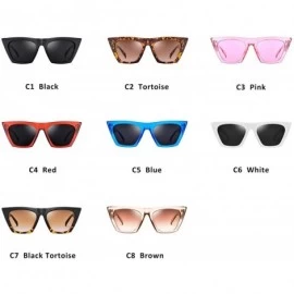 Goggle Square Cateye Sunglasses for Women Fashion Trendy Style MS51801 - White - CT1903I8OU3 $25.36