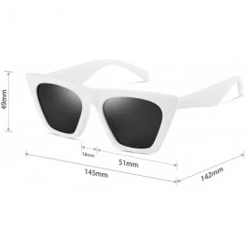 Goggle Square Cateye Sunglasses for Women Fashion Trendy Style MS51801 - White - CT1903I8OU3 $25.36