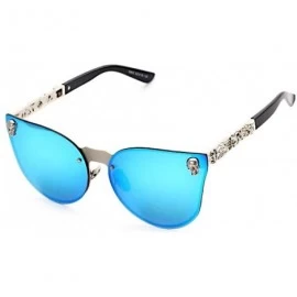 Goggle Gothic Sunglasses HD Lenses with Case PC Durable Frame UV Protection Driving Cycling - Blue - CM18LD7Y8S2 $31.60