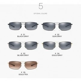 Square Mens Sunglasses- Square Retro Sunglasses with Case- UV 400 Protection Ultra Light for Outdoor Driving Travel - CN18TD8...