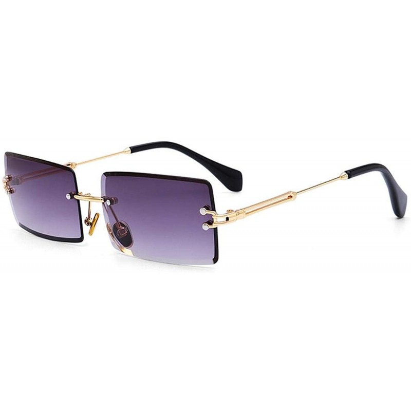 Retro Oval Sunglasses Women FramelGray Brown Clear Lens RimlSun Glasses ...
