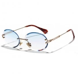 Oval Retro Oval Sunglasses Women FramelGray Brown Clear Lens RimlSun Glasses Uv400 - C04 Gray - CK197Y7ELOK $55.31