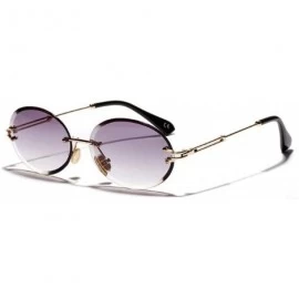 Oval Retro Oval Sunglasses Women FramelGray Brown Clear Lens RimlSun Glasses Uv400 - C04 Gray - CK197Y7ELOK $55.31