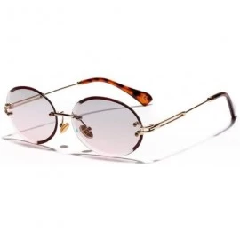 Oval Retro Oval Sunglasses Women FramelGray Brown Clear Lens RimlSun Glasses Uv400 - C04 Gray - CK197Y7ELOK $55.31