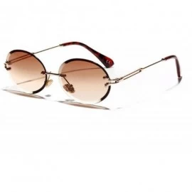 Oval Retro Oval Sunglasses Women FramelGray Brown Clear Lens RimlSun Glasses Uv400 - C04 Gray - CK197Y7ELOK $55.31