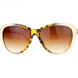 Cat Eye Retro Womens Diva Oversized Cat Eye Style Butterfly Sunglasses - Tortoise Beige - CA122KQ8NWZ $19.01