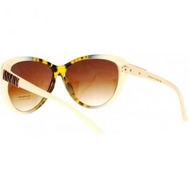 Cat Eye Retro Womens Diva Oversized Cat Eye Style Butterfly Sunglasses - Tortoise Beige - CA122KQ8NWZ $19.01