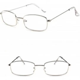 Goggle Vintage Glasses Women Man Square Shades Small Rectangular Frame Sunglasses - F - C1193XHXSXL $19.01