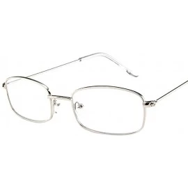 Goggle Vintage Glasses Women Man Square Shades Small Rectangular Frame Sunglasses - F - C1193XHXSXL $19.01