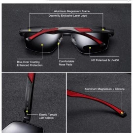 Square Vintage Retro Square Aluminum Magnesium Polarized Sunglasses Men Classic Sun Glasses UV400 Shades - CD1985LDR5C $58.26
