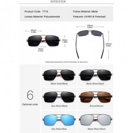 Square Vintage Retro Square Aluminum Magnesium Polarized Sunglasses Men Classic Sun Glasses UV400 Shades - CD1985LDR5C $34.32