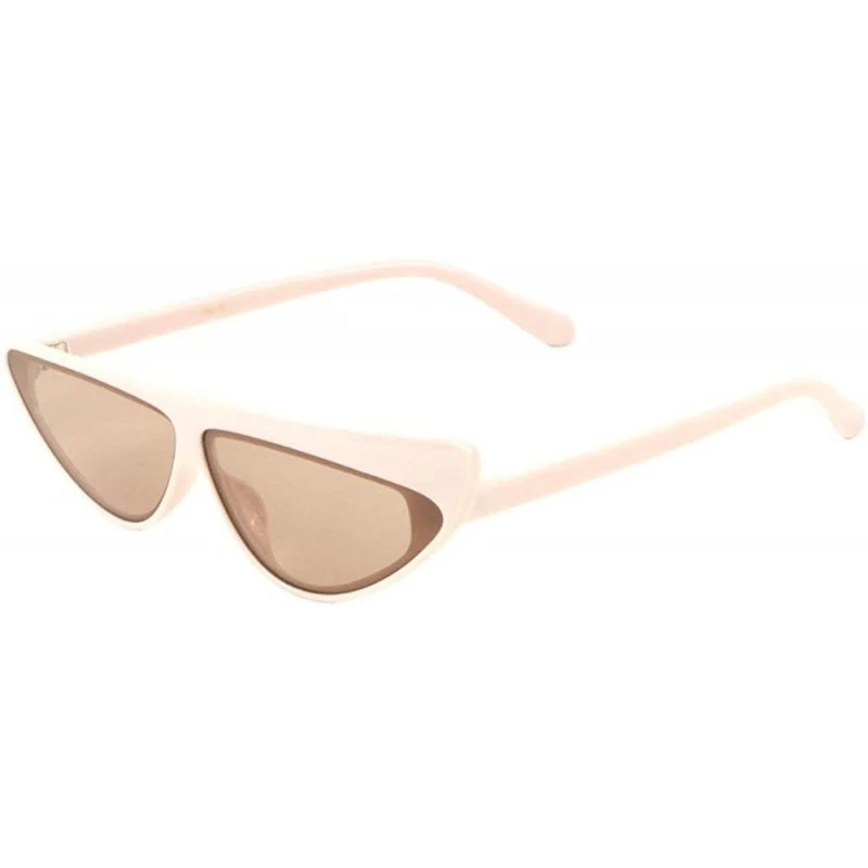 Cat Eye Raised Side Brow Cat Eye Sunglasses - Brown - C41988DYK29 $11.74