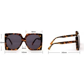 Oversized Square Sunglasses Women Retro Brand Designer Oversized - Leopard Grey - C918R469XC0 $26.17