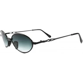 Oval Old School Vintage Retro Fashion 80's Mens Womens Indie Oval Sunglasses - Black - CI18938X247 $14.81