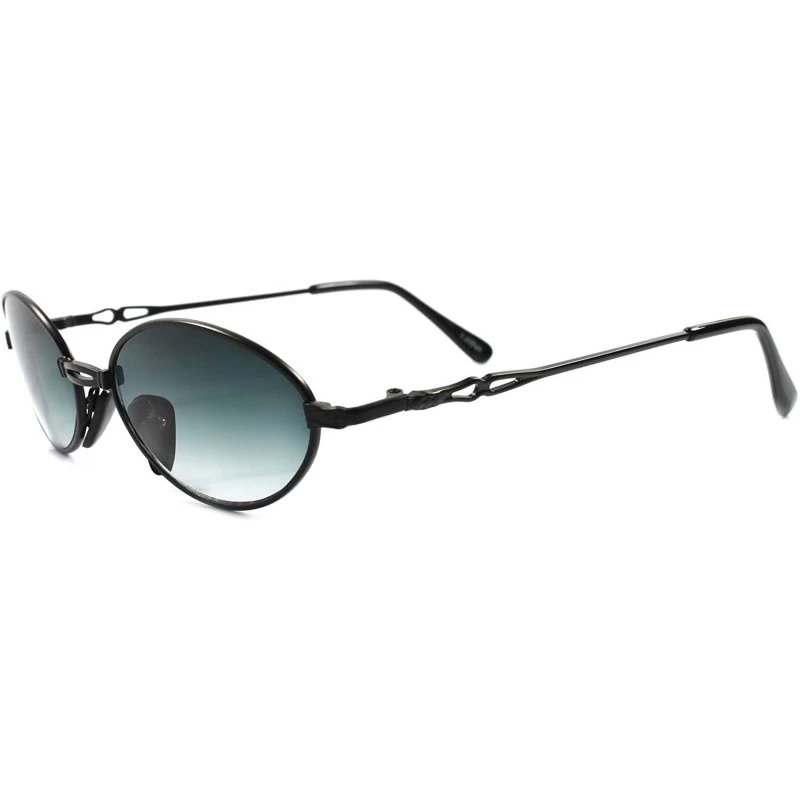 Oval Old School Vintage Retro Fashion 80's Mens Womens Indie Oval Sunglasses - Black - CI18938X247 $23.00