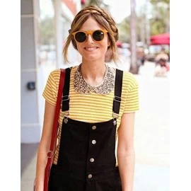 Oval Vintage Retro Horn Rimmed Round Circle Sunglasses with P3 Keyhole Bridge - Tortoise / Green - CU11C2N9G5F $19.56