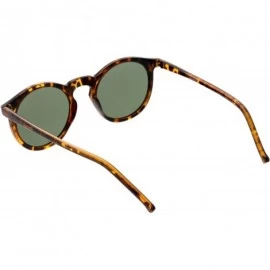 Oval Vintage Retro Horn Rimmed Round Circle Sunglasses with P3 Keyhole Bridge - Tortoise / Green - CU11C2N9G5F $19.56