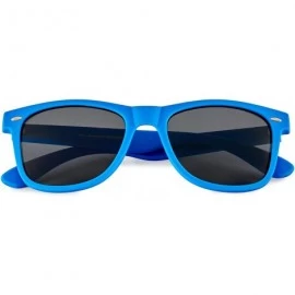 Rectangular Classic Polarized Sunglasses - Matte Royal Blue - Smoke - C9124WSYVZR $21.70
