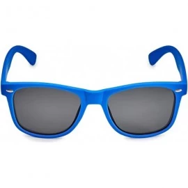 Rectangular Classic Polarized Sunglasses - Matte Royal Blue - Smoke - C9124WSYVZR $21.70